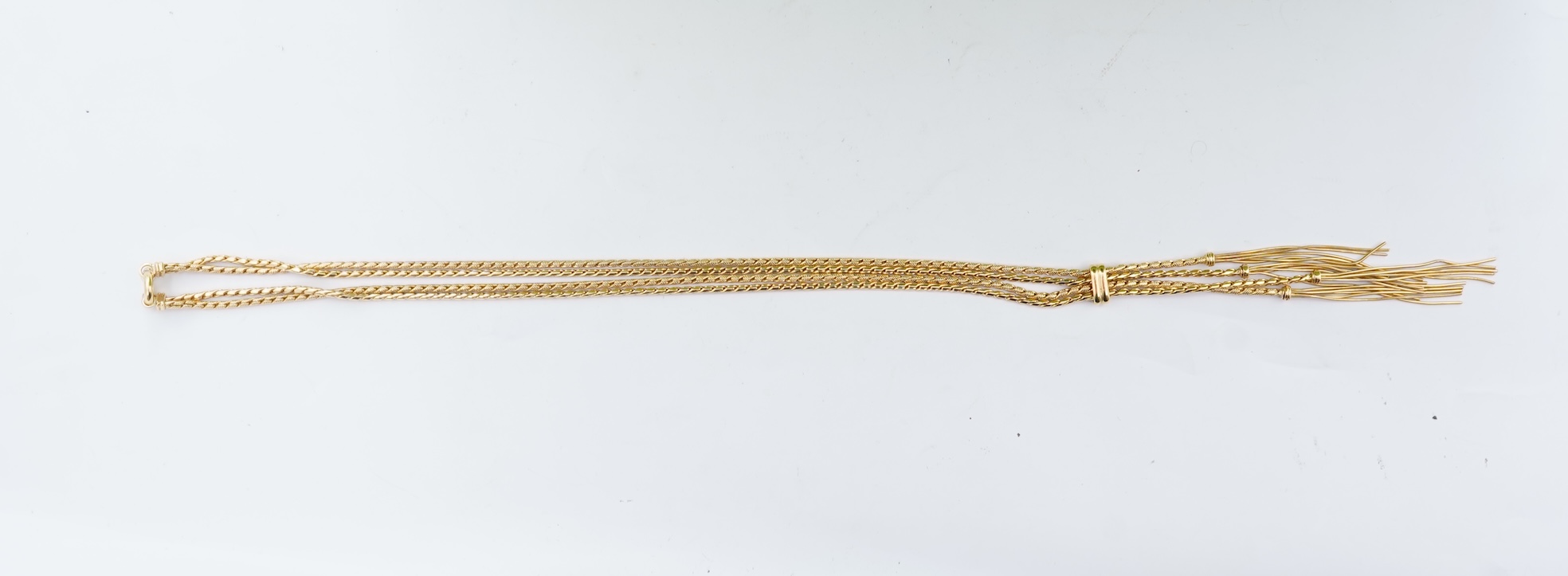 A gold necklace